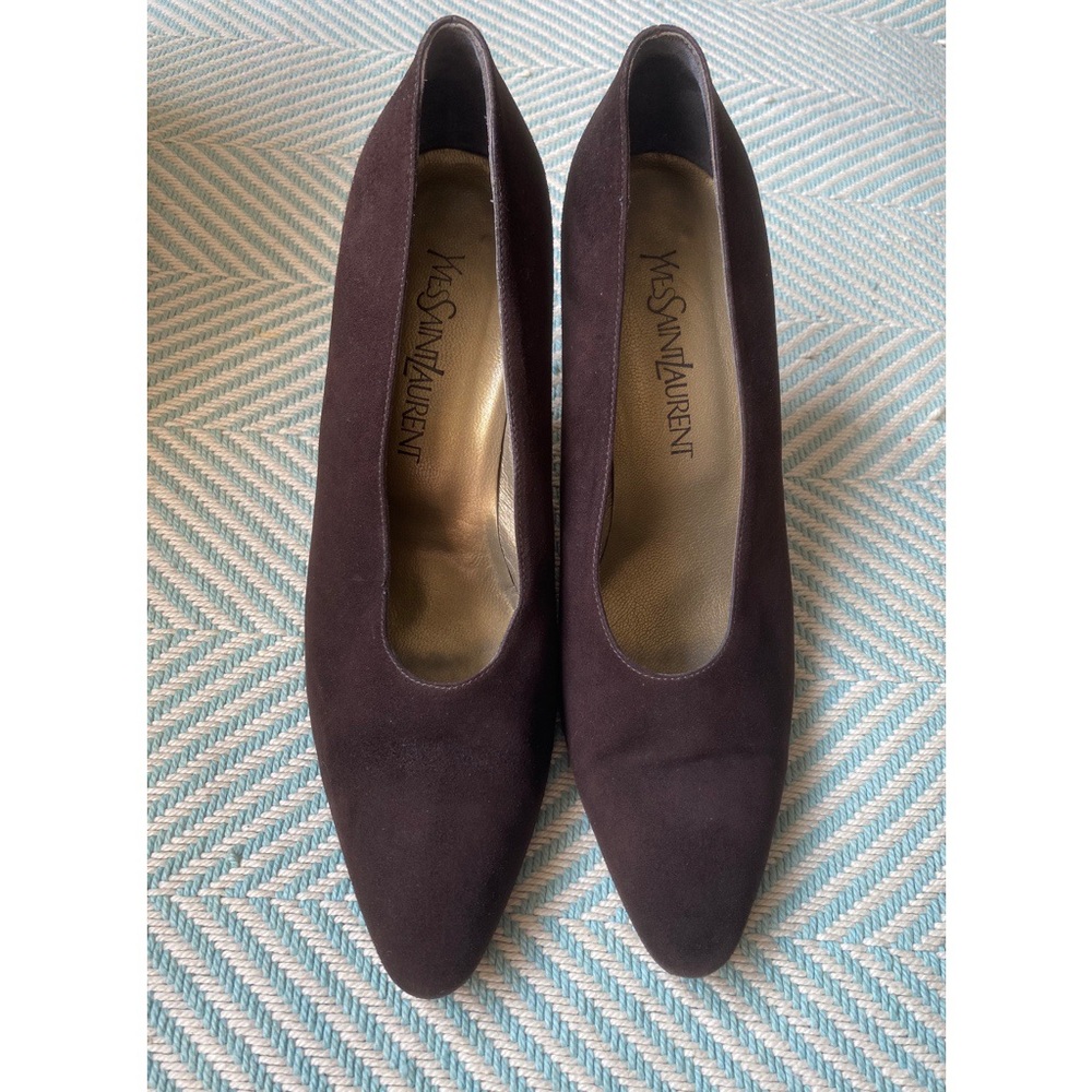 Vintage Yves Saint Laurent Brown Suede Pumps